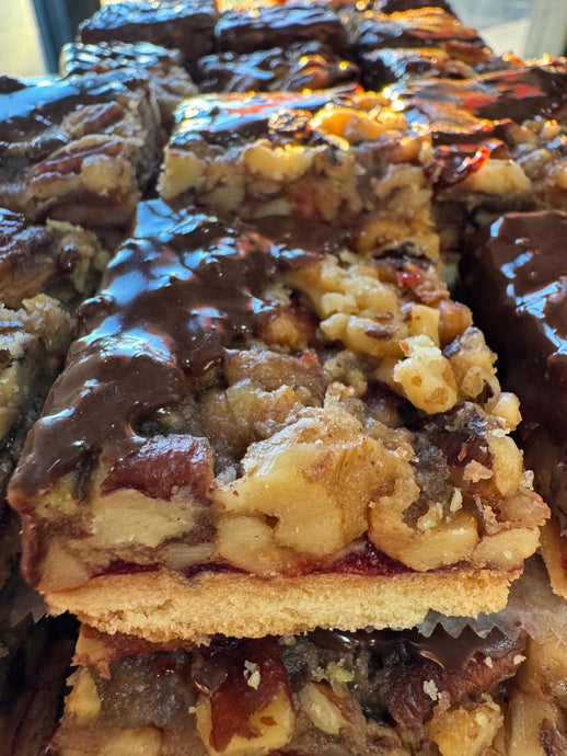 Pecan Walnut Raspberry Chocolate Bars Fifteen Piece Box